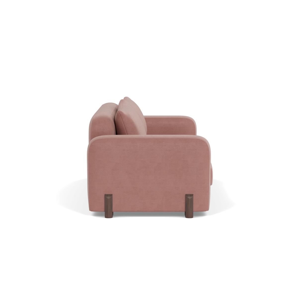 Heal's Nuvola 3 Seater Sofa Smart Luxe Velvet Dusky Pink Walnut Stained Oak Feet – image 4
