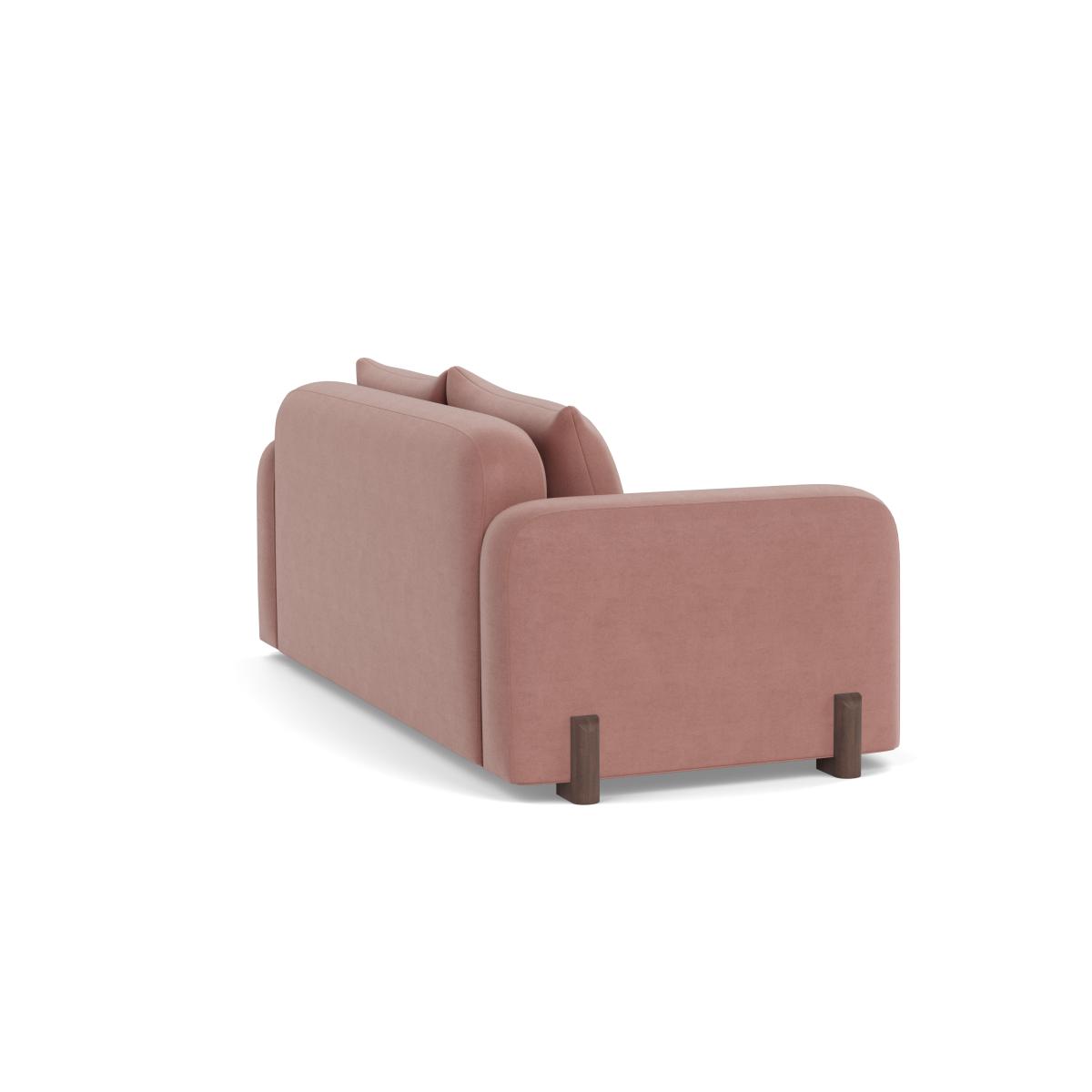 Heal's Nuvola 3 Seater Sofa Smart Luxe Velvet Dusky Pink Walnut Stained Oak Feet – image 5