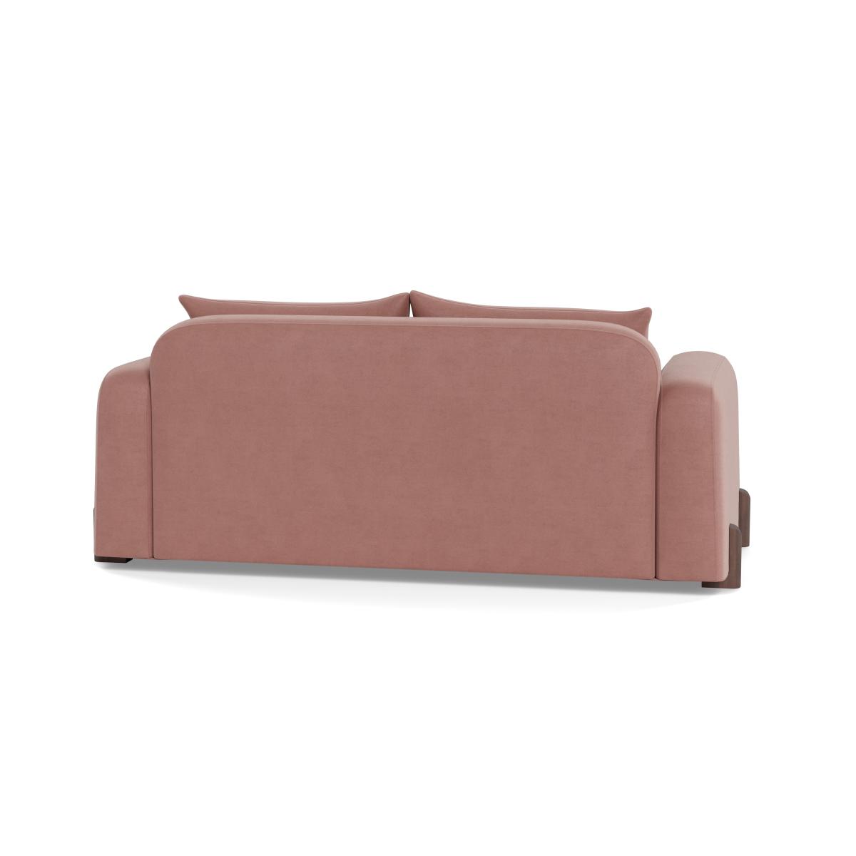 Heal's Nuvola 3 Seater Sofa Smart Luxe Velvet Dusky Pink Walnut Stained Oak Feet – image 6