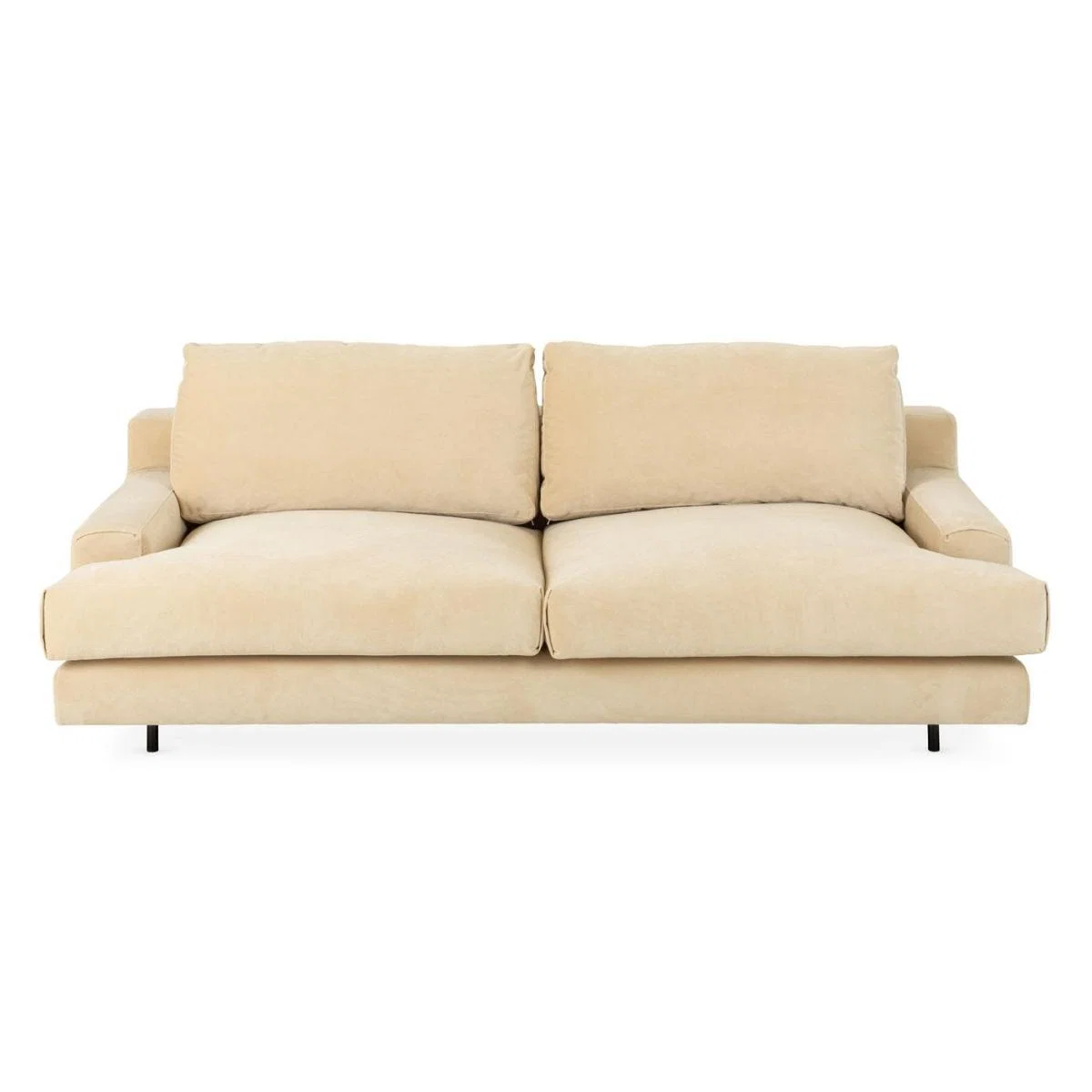 Heal's Orso 3 Seater Sofa Brushed Cotton Cadet Black Feet - Heal's UK Furniture – image 3