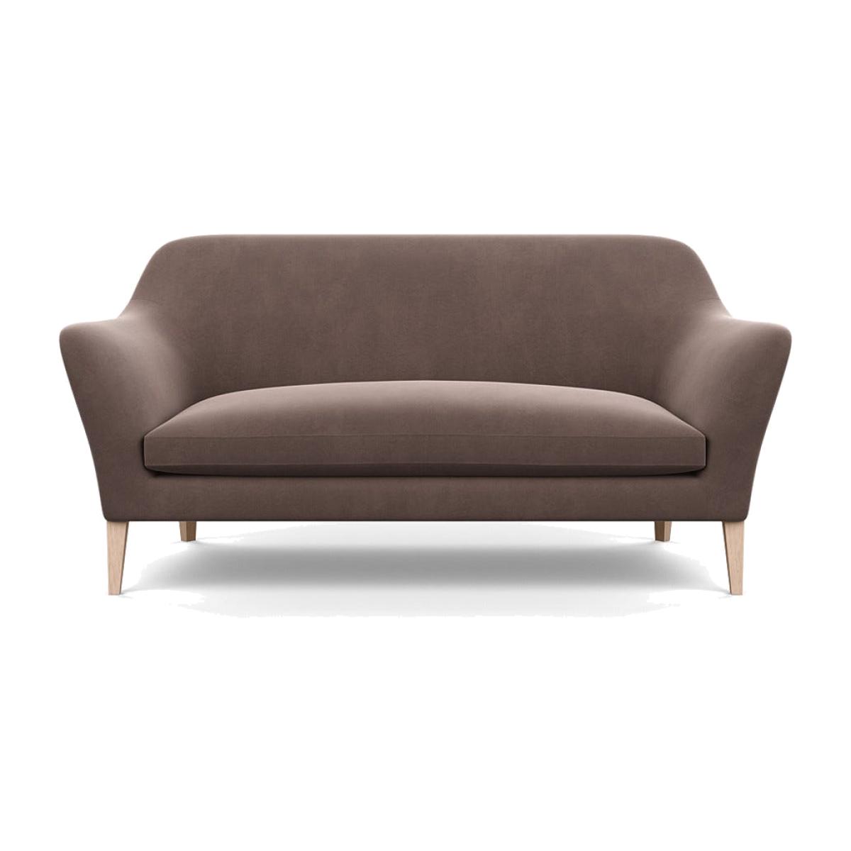 Heal's Wallis 3 Seater Sofa Smart Velvet Mouse Natural Oak Feet – image 1