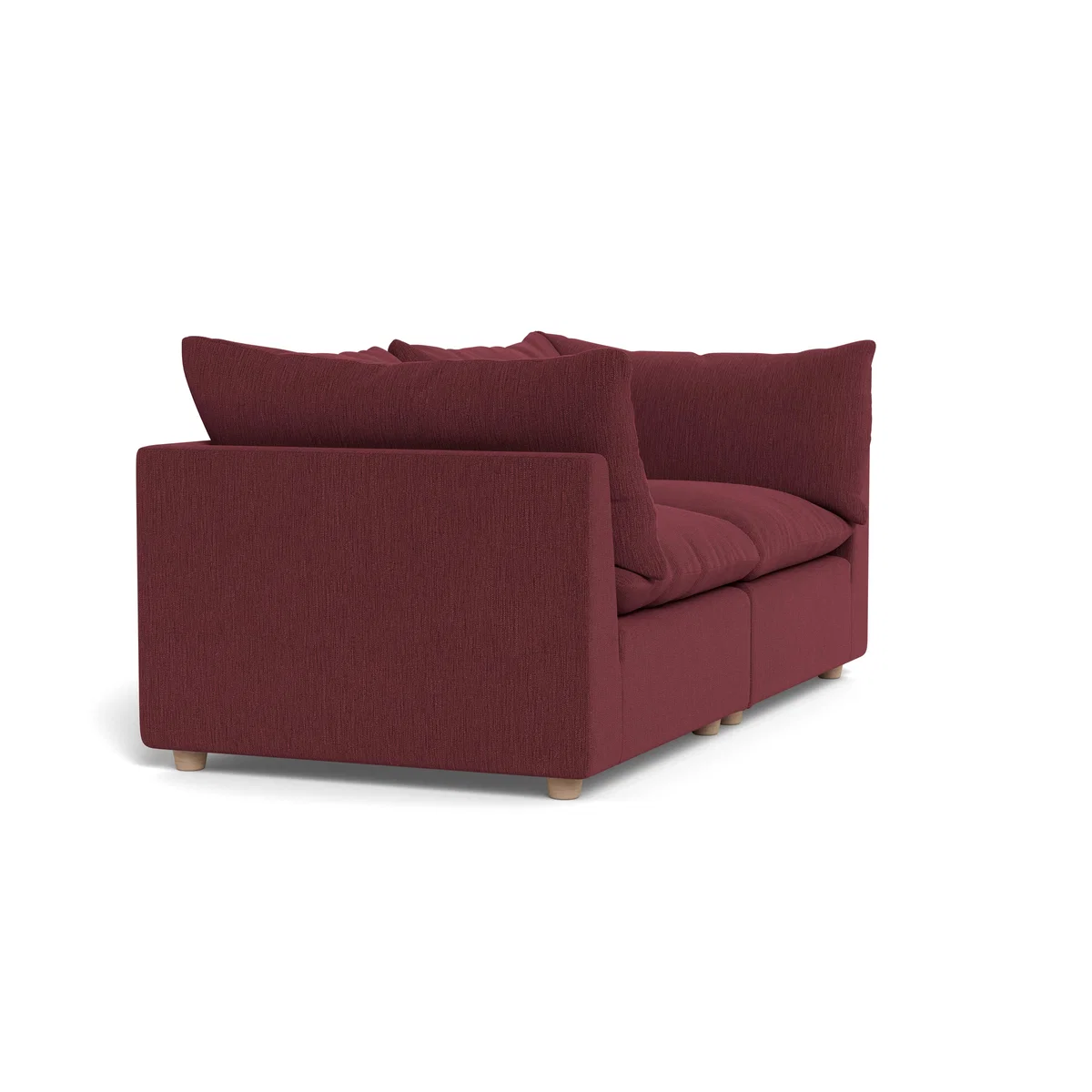 Heal's Astrid 3 Seater Sofa Smart Linen Maroon Walnut Stained Beech Feet – image 2