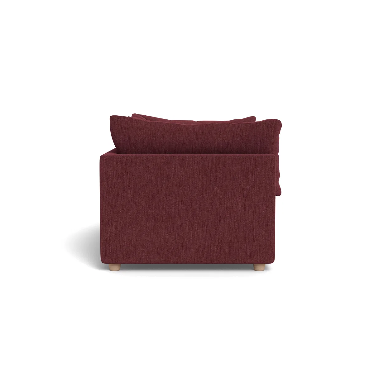 Heal's Astrid 3 Seater Sofa Smart Linen Maroon Walnut Stained Beech Feet – image 3