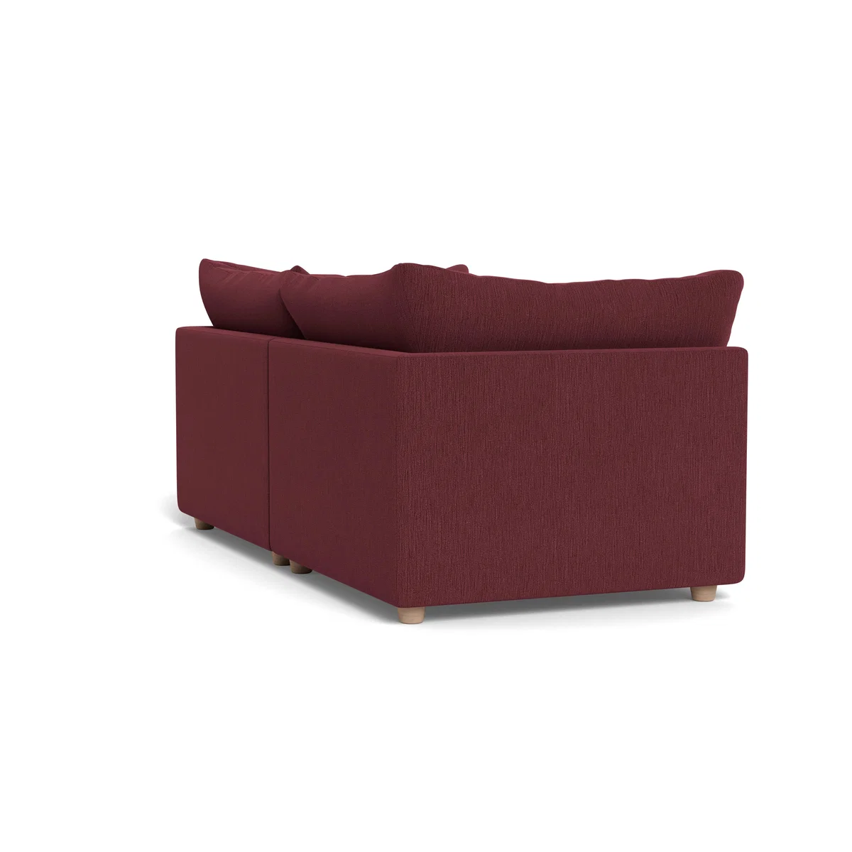 Heal's Astrid 3 Seater Sofa Smart Linen Maroon Walnut Stained Beech Feet – image 4