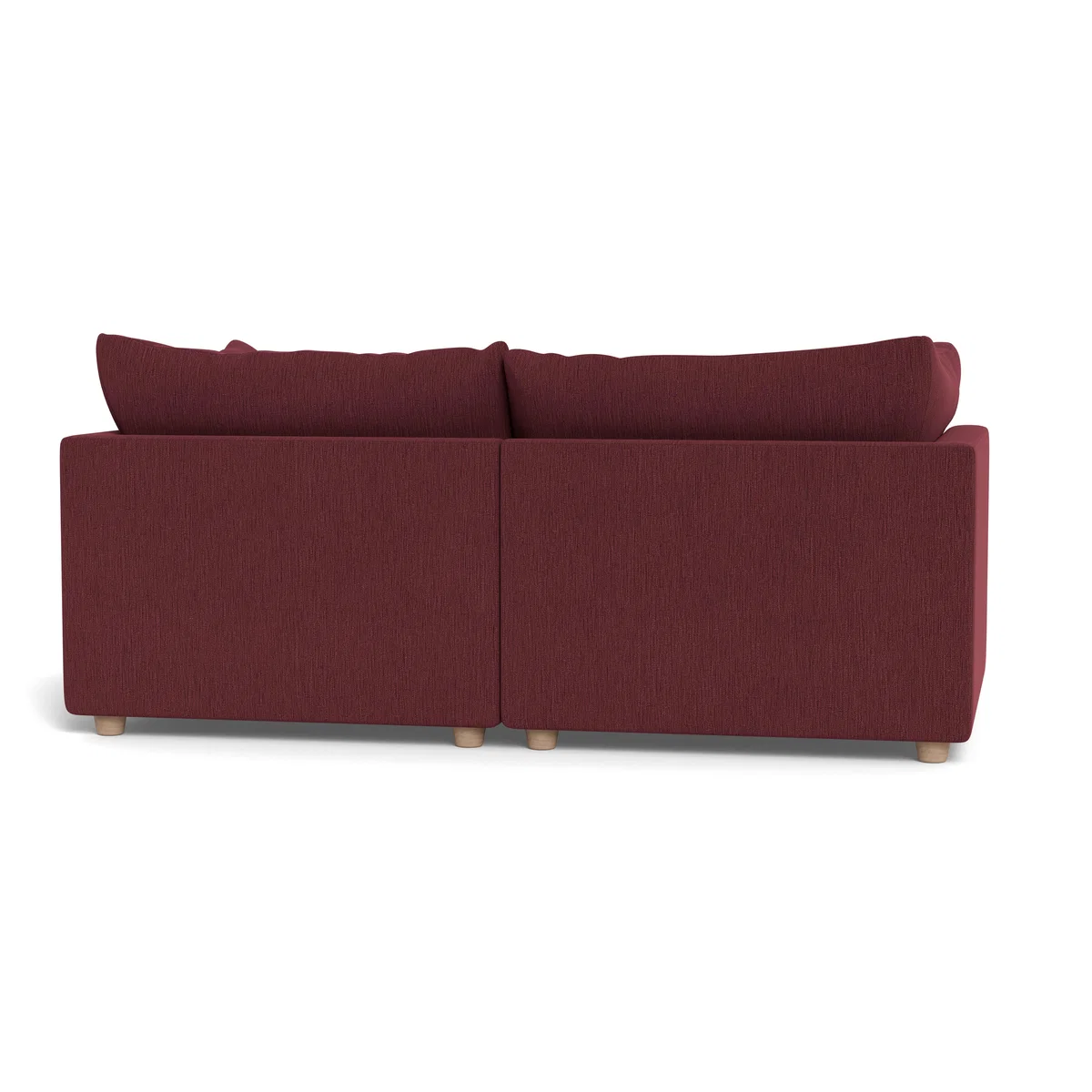 Heal's Astrid 3 Seater Sofa Smart Linen Maroon Walnut Stained Beech Feet – image 5