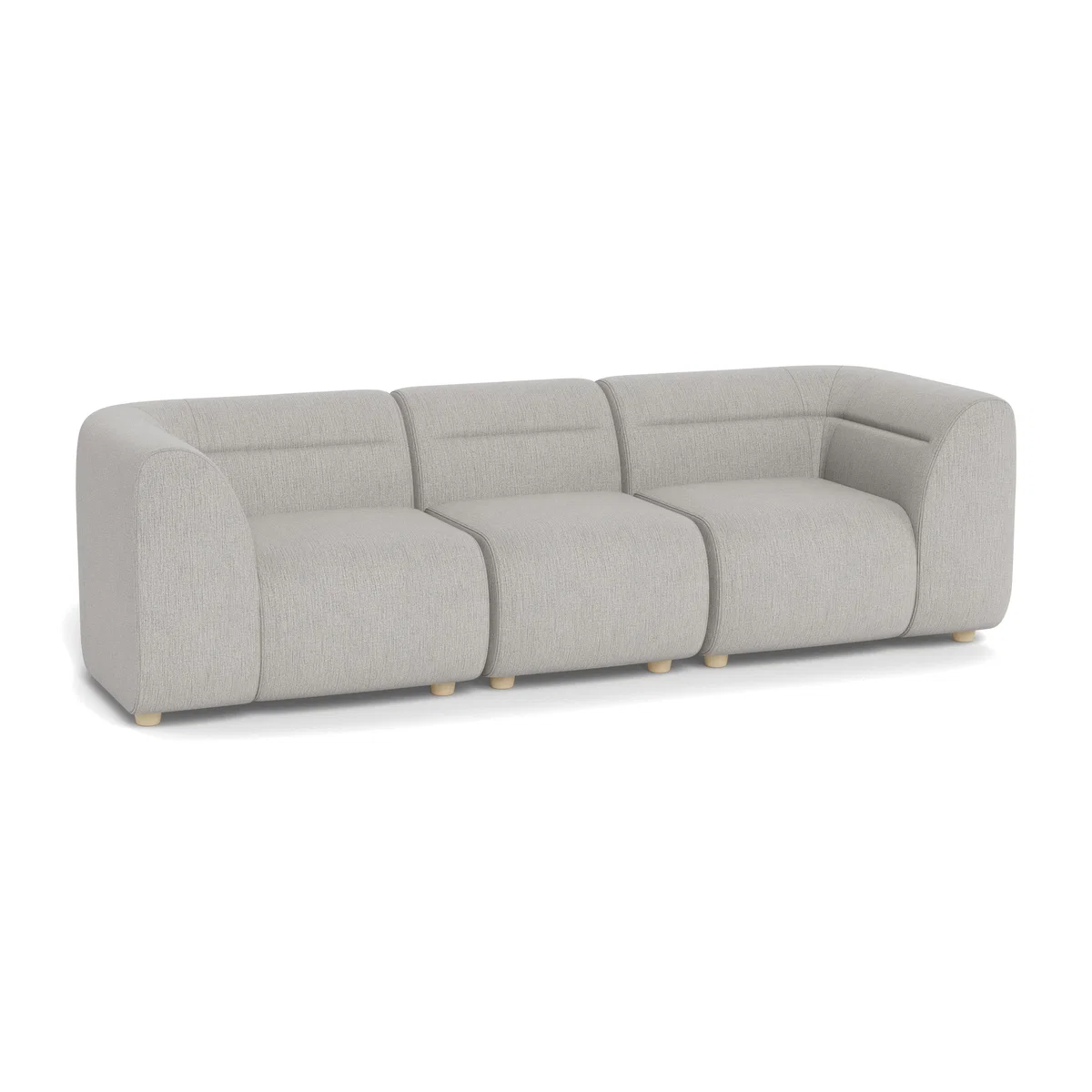 Heal's Lilli 3 Seater Sofa Smart Linen Mix Silver Natural Ash Feet - Heal's UK Furniture – image 1