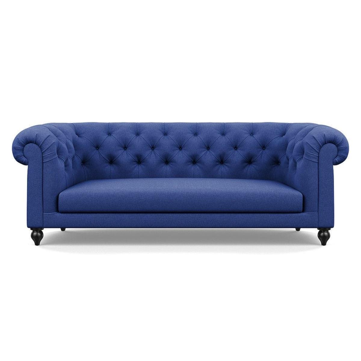 Heal's Fitzrovia 3 Seater Sofa Smart Luxe Velvet Mineral Blue Natural Feet – image 15