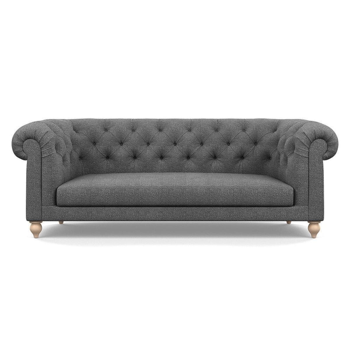 Heal's Fitzrovia 3 Seater Sofa Smart Luxe Velvet Mineral Blue Natural Feet – image 20