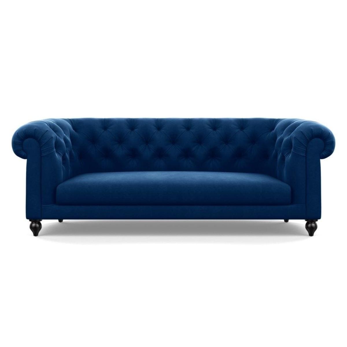 Heal's Fitzrovia 3 Seater Sofa Smart Luxe Velvet Mineral Blue Natural Feet – image 28