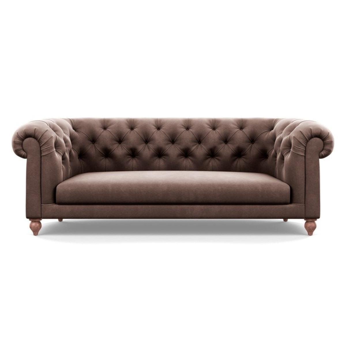 Heal's Fitzrovia 3 Seater Sofa Smart Luxe Velvet Mineral Blue Natural Feet – image 30