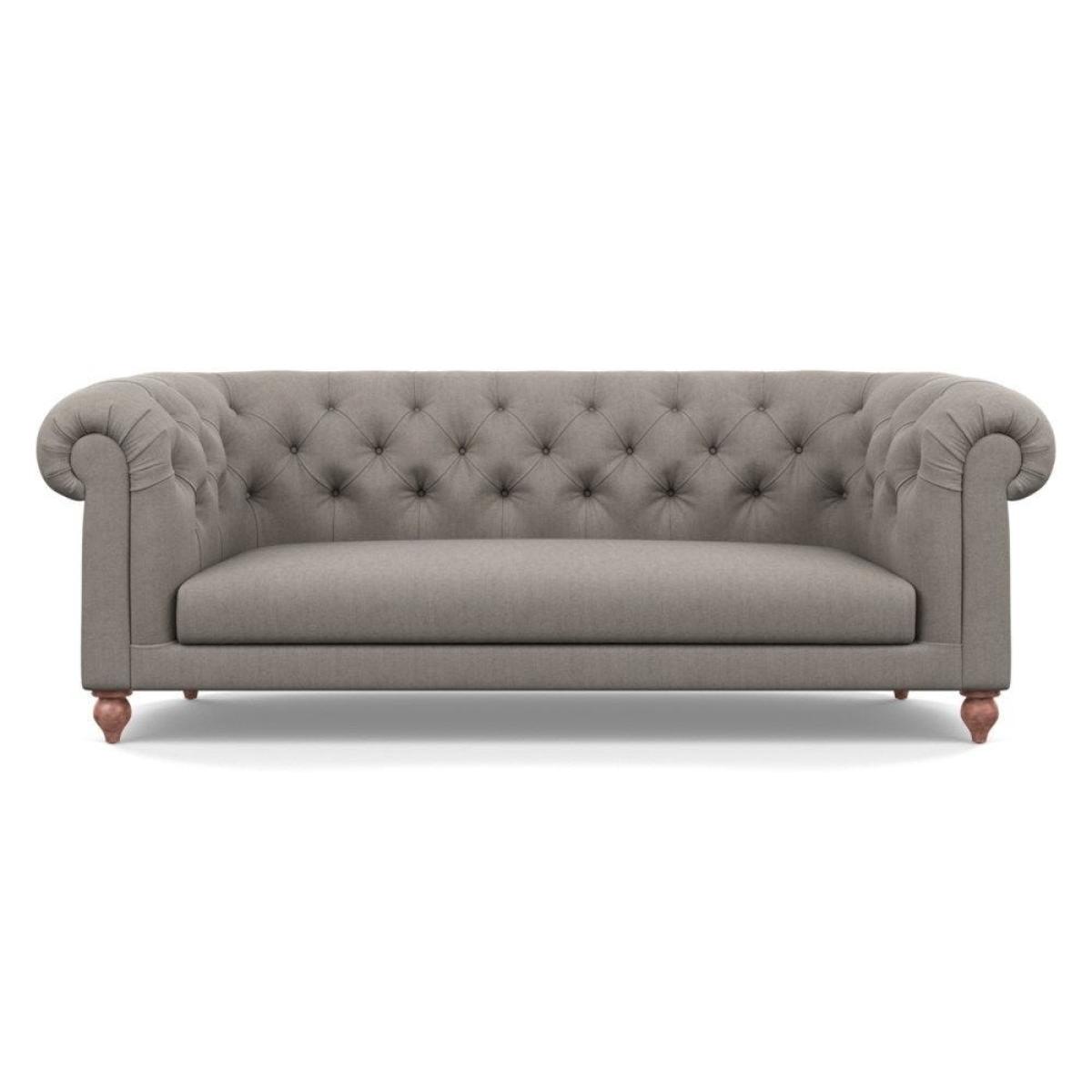 Heal's Fitzrovia 3 Seater Sofa Smart Luxe Velvet Mineral Blue Natural Feet – image 40