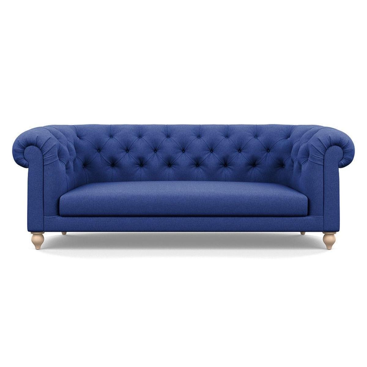 Heal's Fitzrovia 3 Seater Sofa Smart Luxe Velvet Mineral Blue Natural Feet – image 42