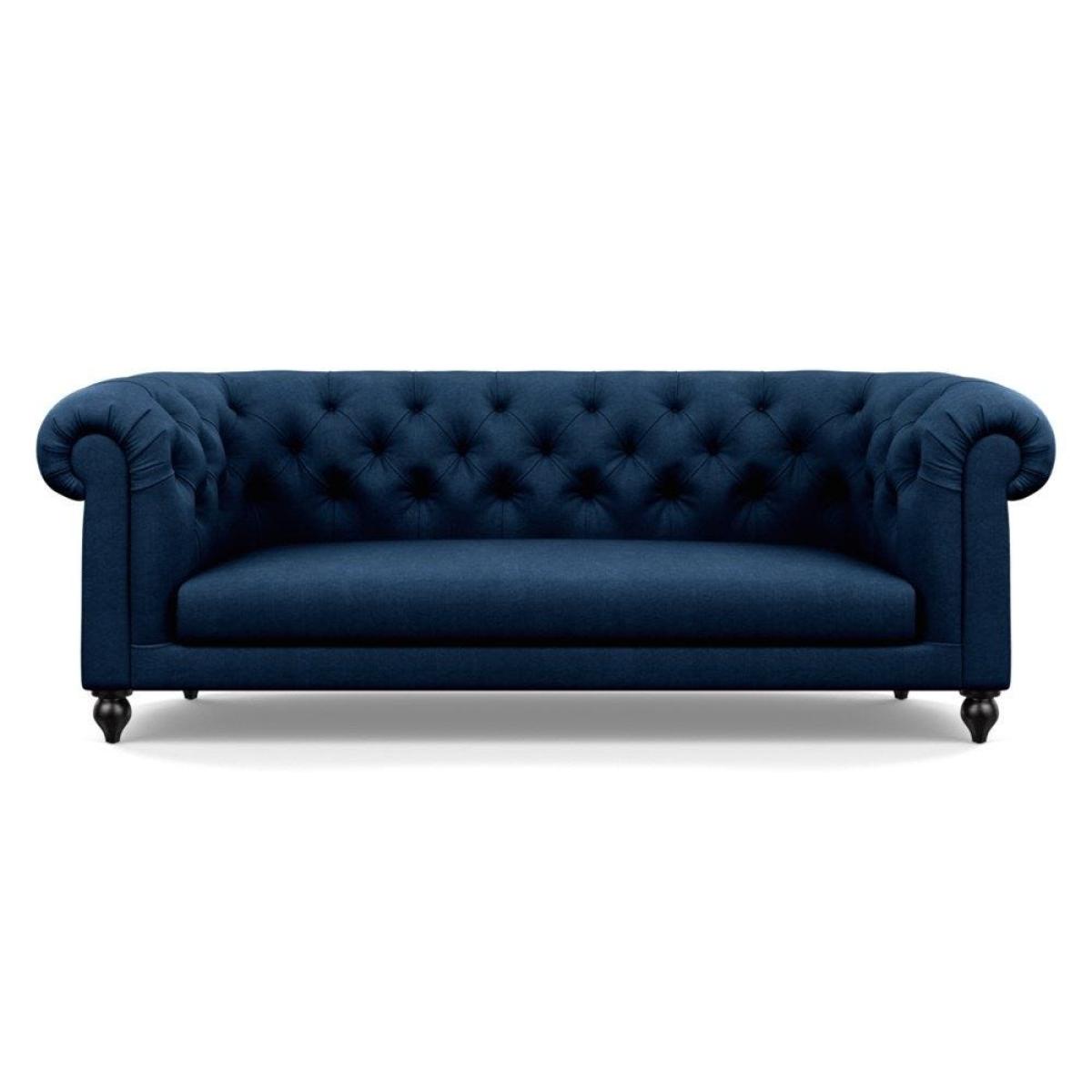 Heal's Fitzrovia 3 Seater Sofa Smart Luxe Velvet Mineral Blue Natural Feet – image 43