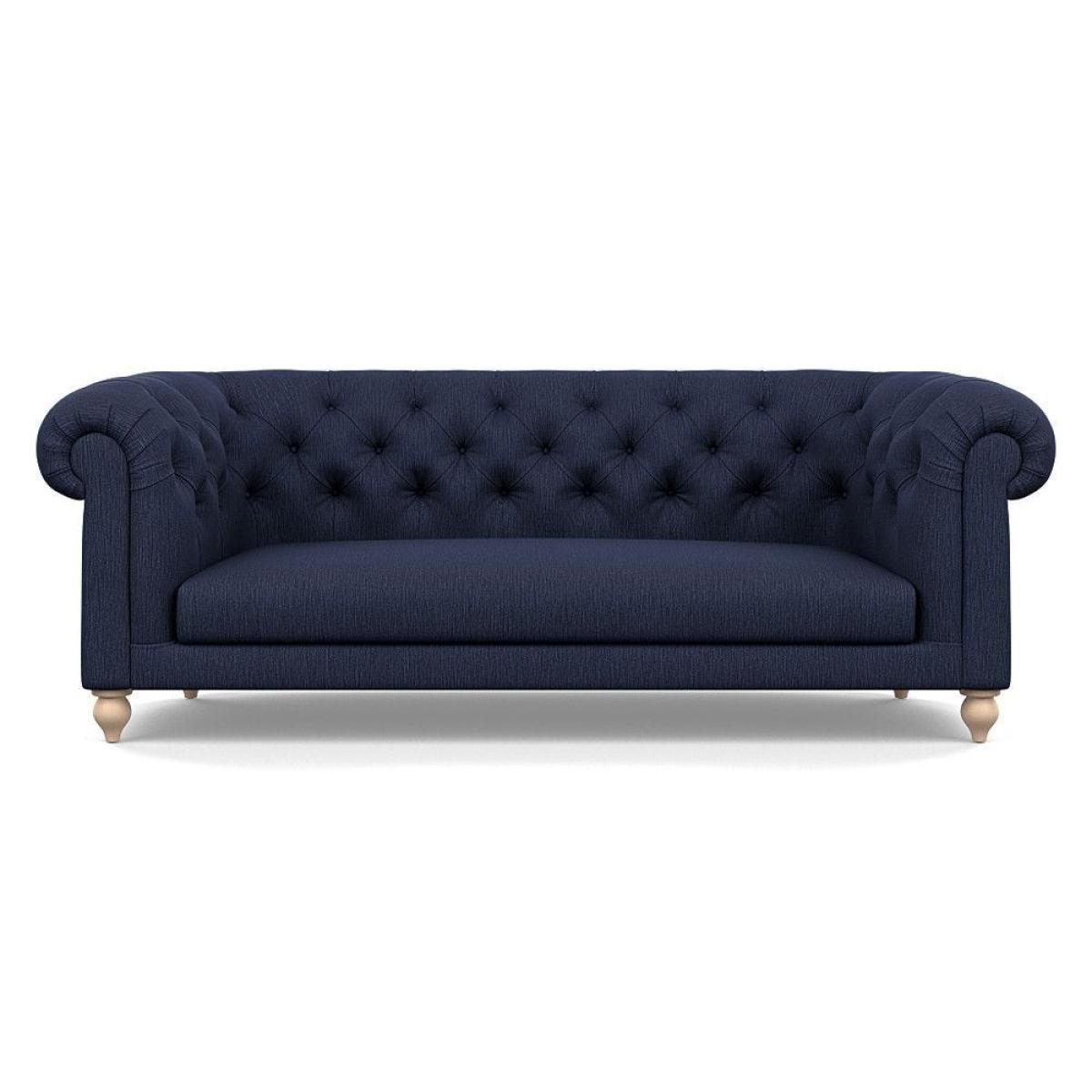 Heal's Fitzrovia 3 Seater Sofa Smart Luxe Velvet Mineral Blue Natural Feet – image 55