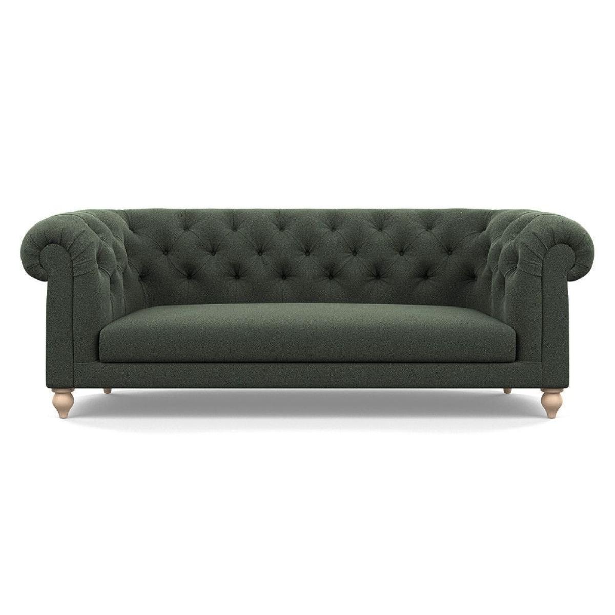 Heal's Fitzrovia 3 Seater Sofa Smart Luxe Velvet Mineral Blue Natural Feet – image 58