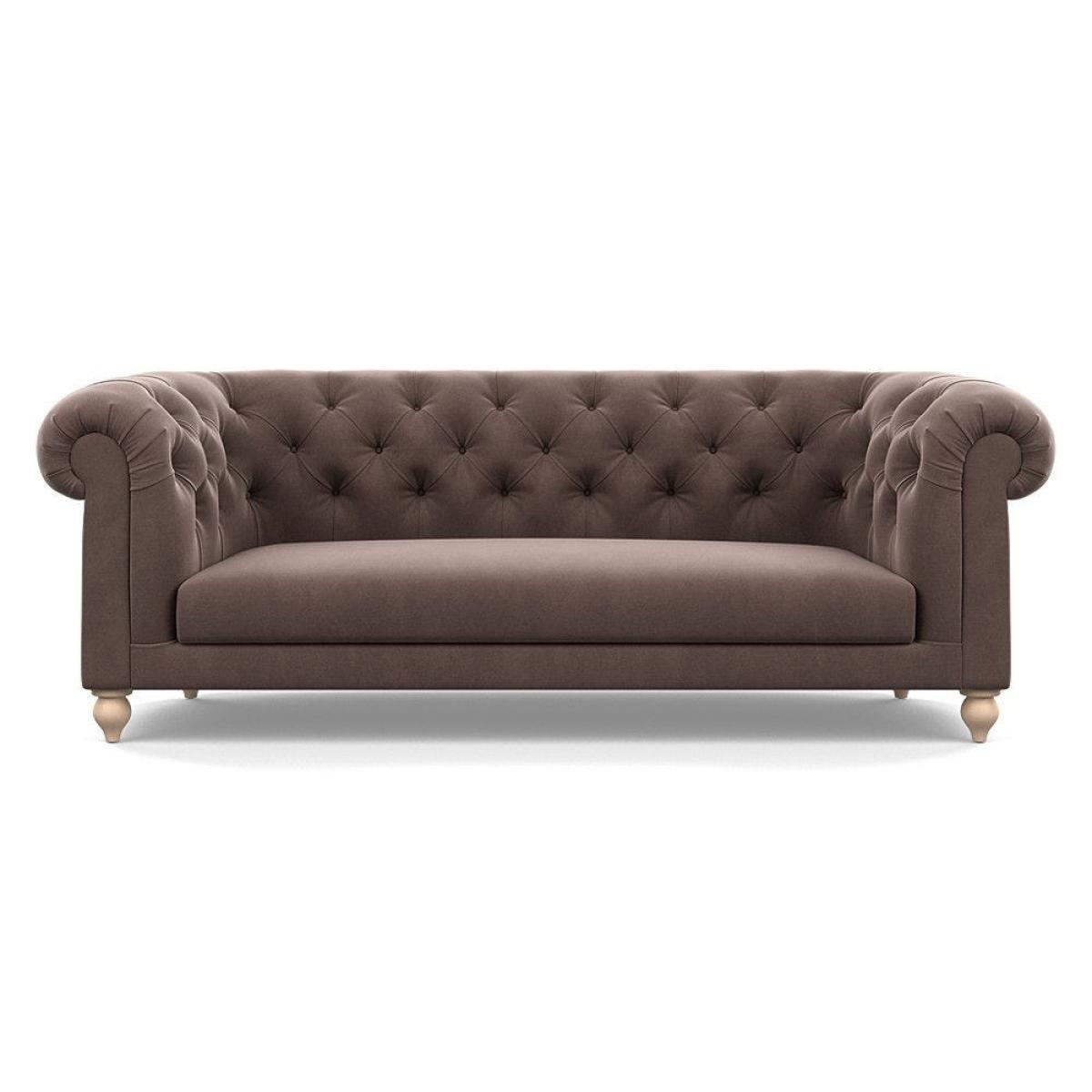 Heal's Fitzrovia 3 Seater Sofa Smart Luxe Velvet Mineral Blue Natural Feet – image 68