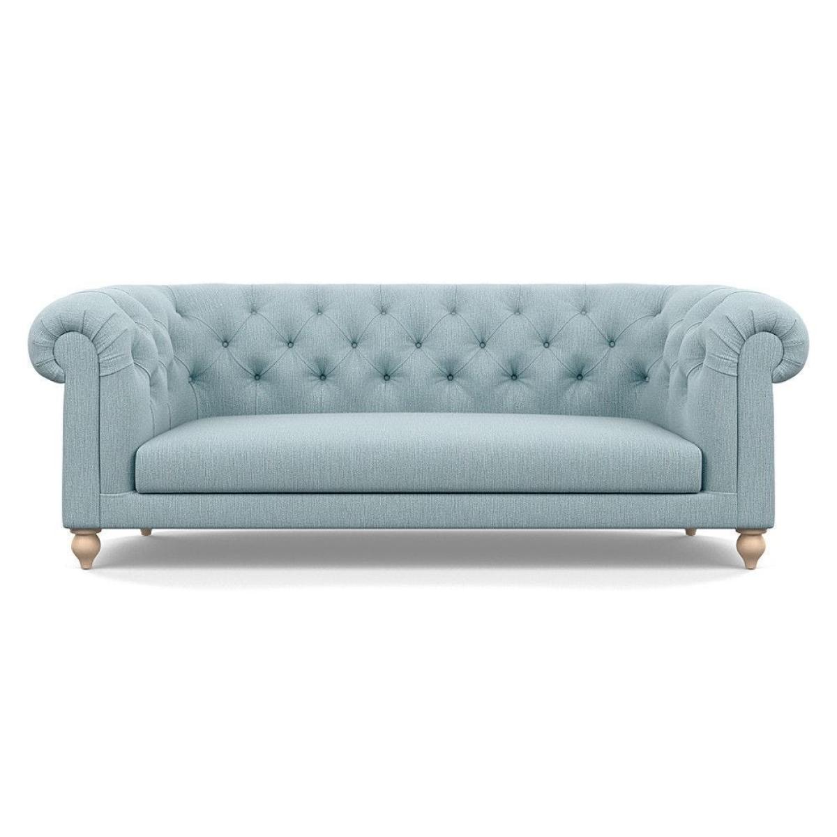 Heal's Fitzrovia 3 Seater Sofa Smart Luxe Velvet Mineral Blue Natural Feet – image 78