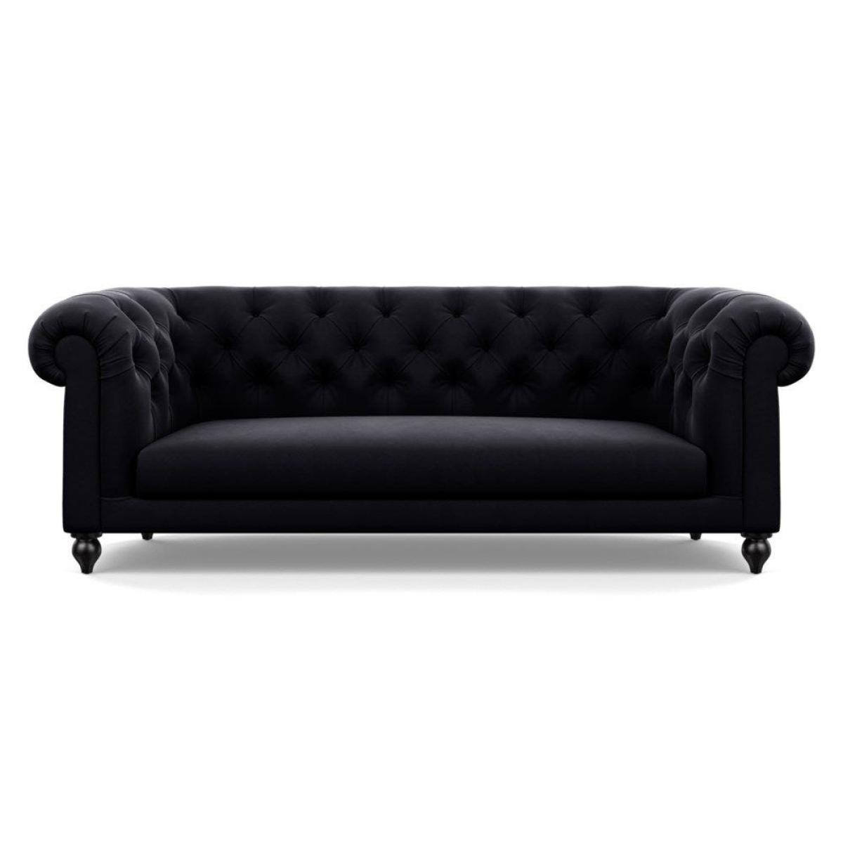 Heal's Fitzrovia 3 Seater Sofa Smart Luxe Velvet Mineral Blue Natural Feet – image 83
