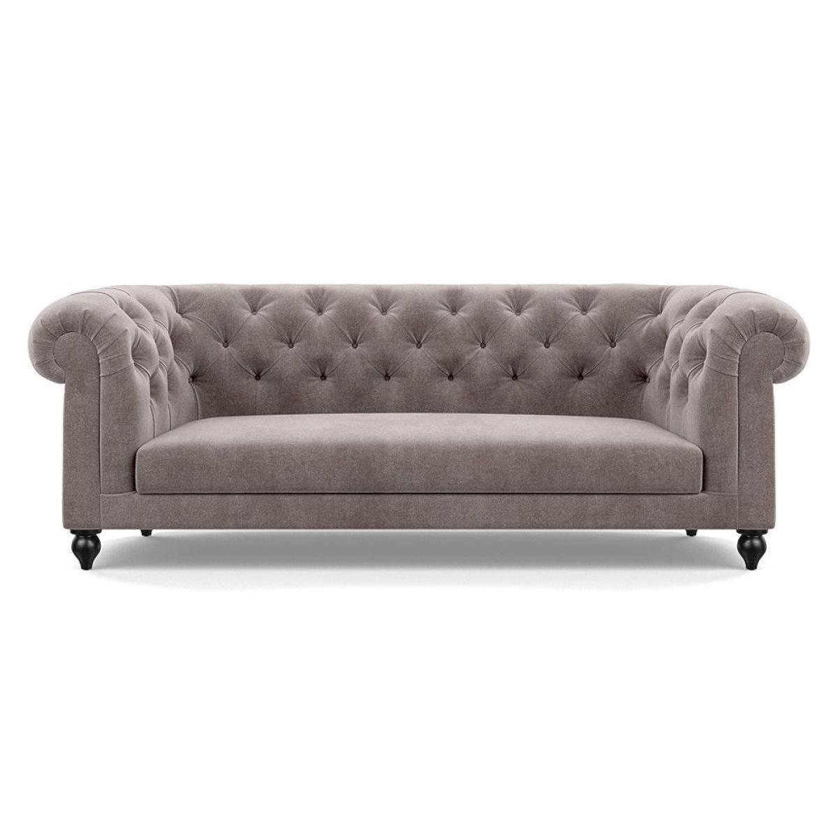 Heal's Fitzrovia 3 Seater Sofa Smart Luxe Velvet Mineral Blue Natural Feet – image 86