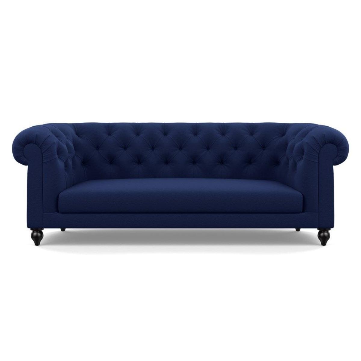 Heal's Fitzrovia 3 Seater Sofa Smart Luxe Velvet Mineral Blue Natural Feet – image 87