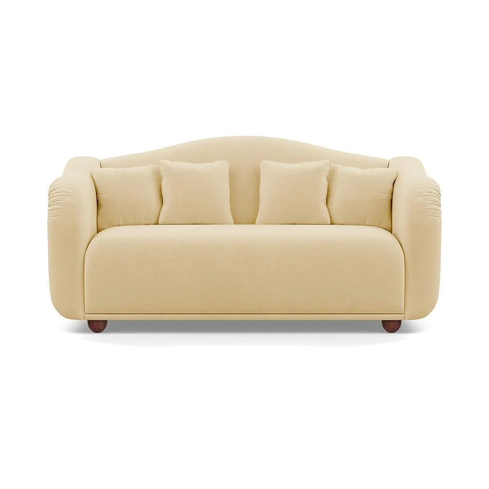 Heal's Tetbury 3 Seater Sofa Smart Luxe Velvet Biscuit Walnut Stained Beech Feet – image 2