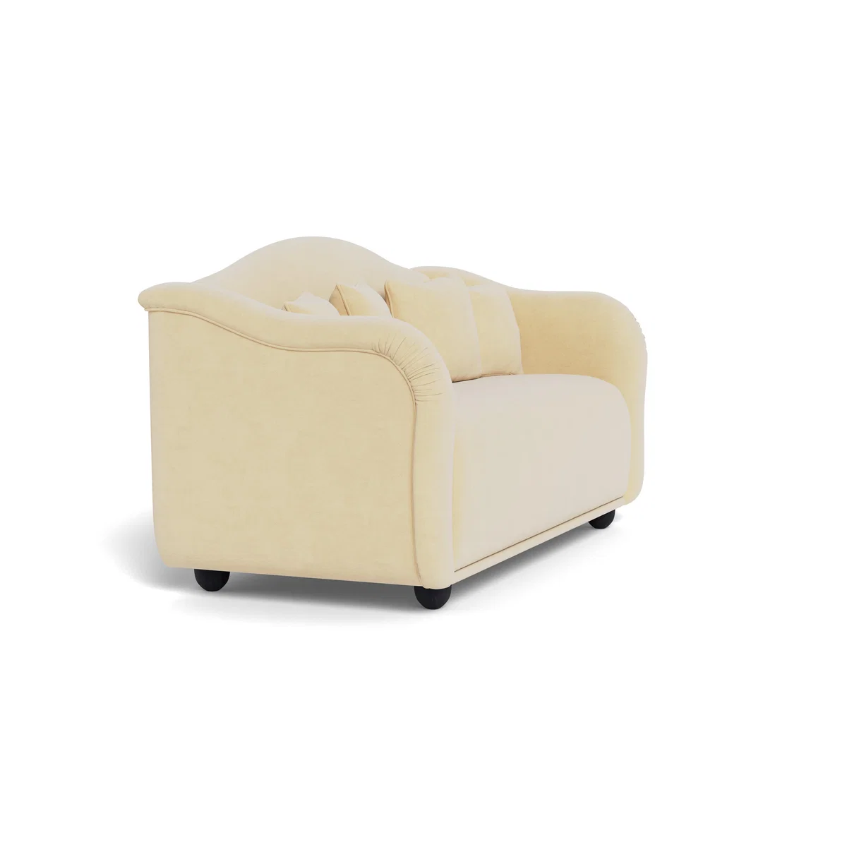 Heal's Tetbury 3 Seater Sofa Smart Luxe Velvet Biscuit Walnut Stained Beech Feet – image 3