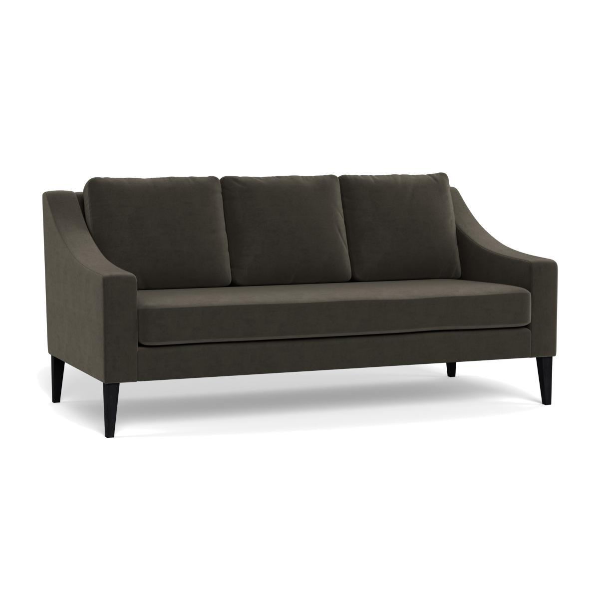 Heal's Richmond 3 Seater Sofa Velvet Charcoal Walnut Feet - Heal's UK Furniture – image 1
