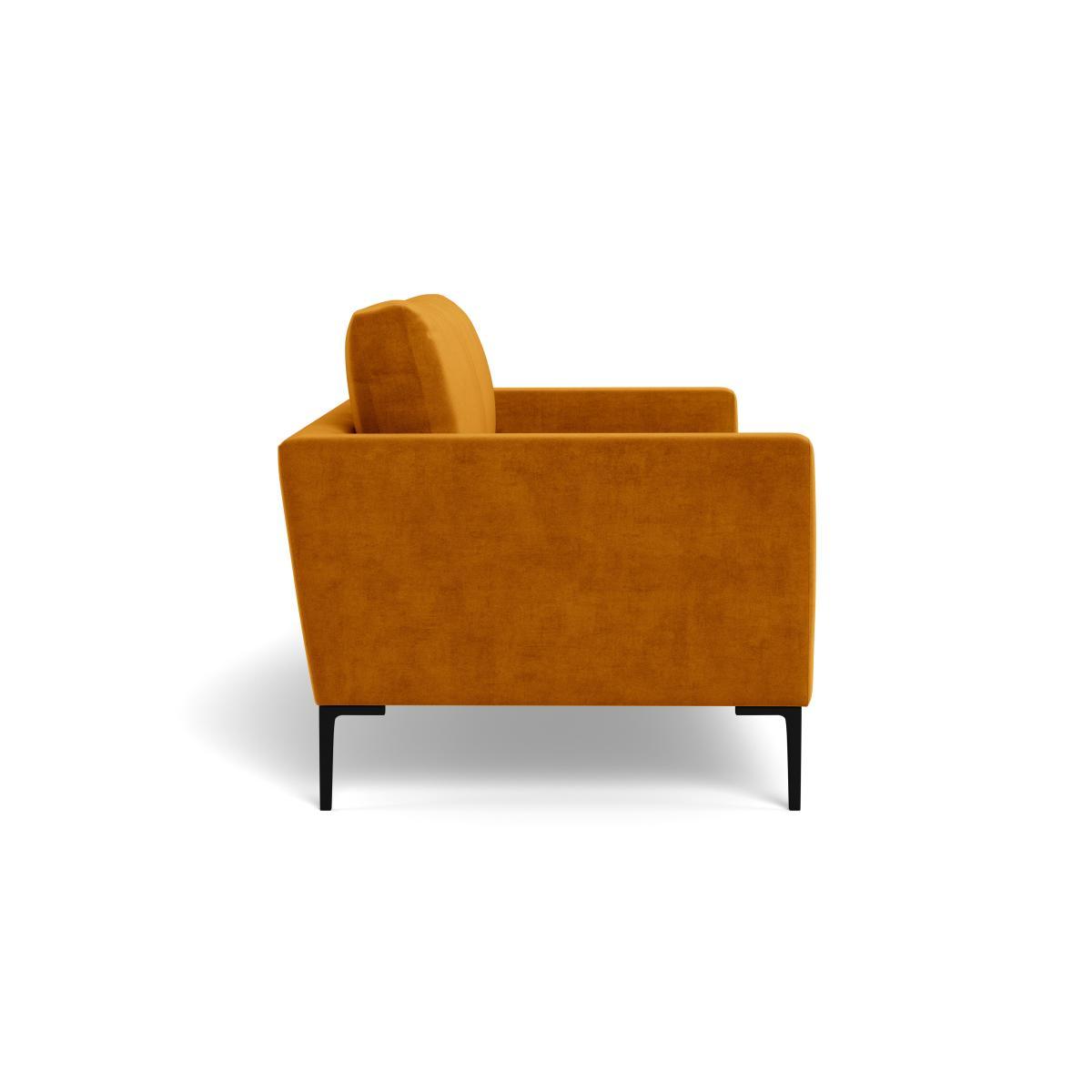 Heal's Eton 3 Seater Sofa Smart Luxe Velvet Cognac Brass Feet - Heal's UK Furniture – image 3