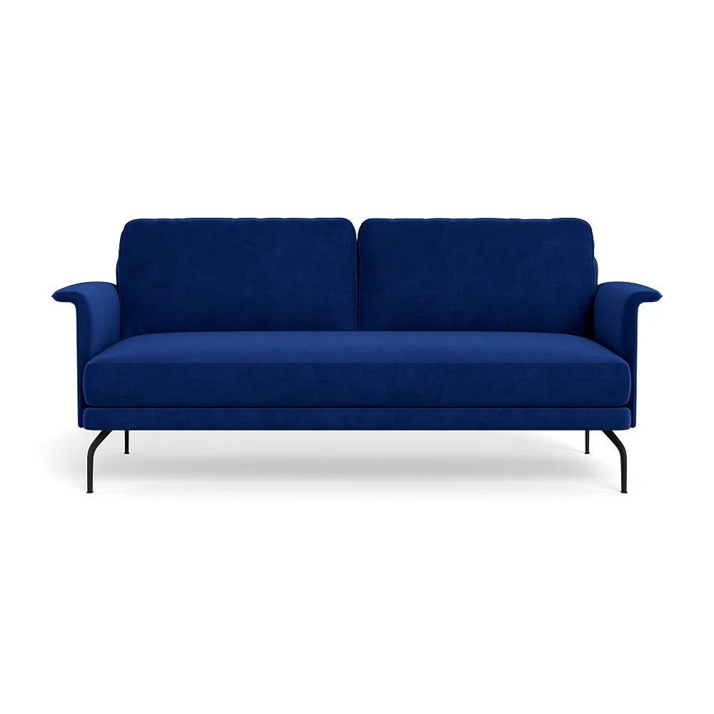 Heal's Iver 3 Seater Sofa Smart Luxe Velvet Azure Black Feet – image 2