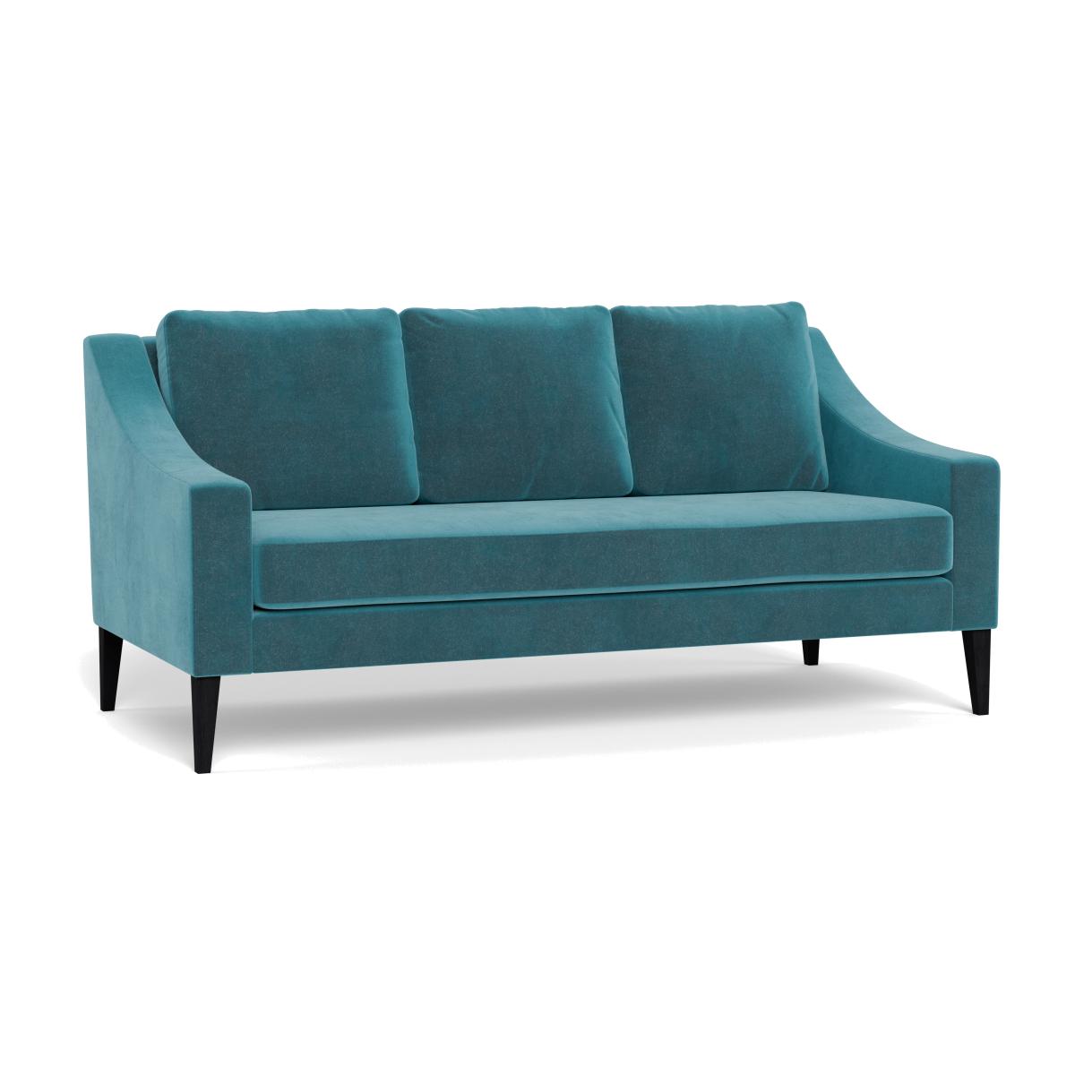 Heal's Richmond 3 Seater Sofa Smart Luxe Velvet Airforce Blue Black Feet – image 1