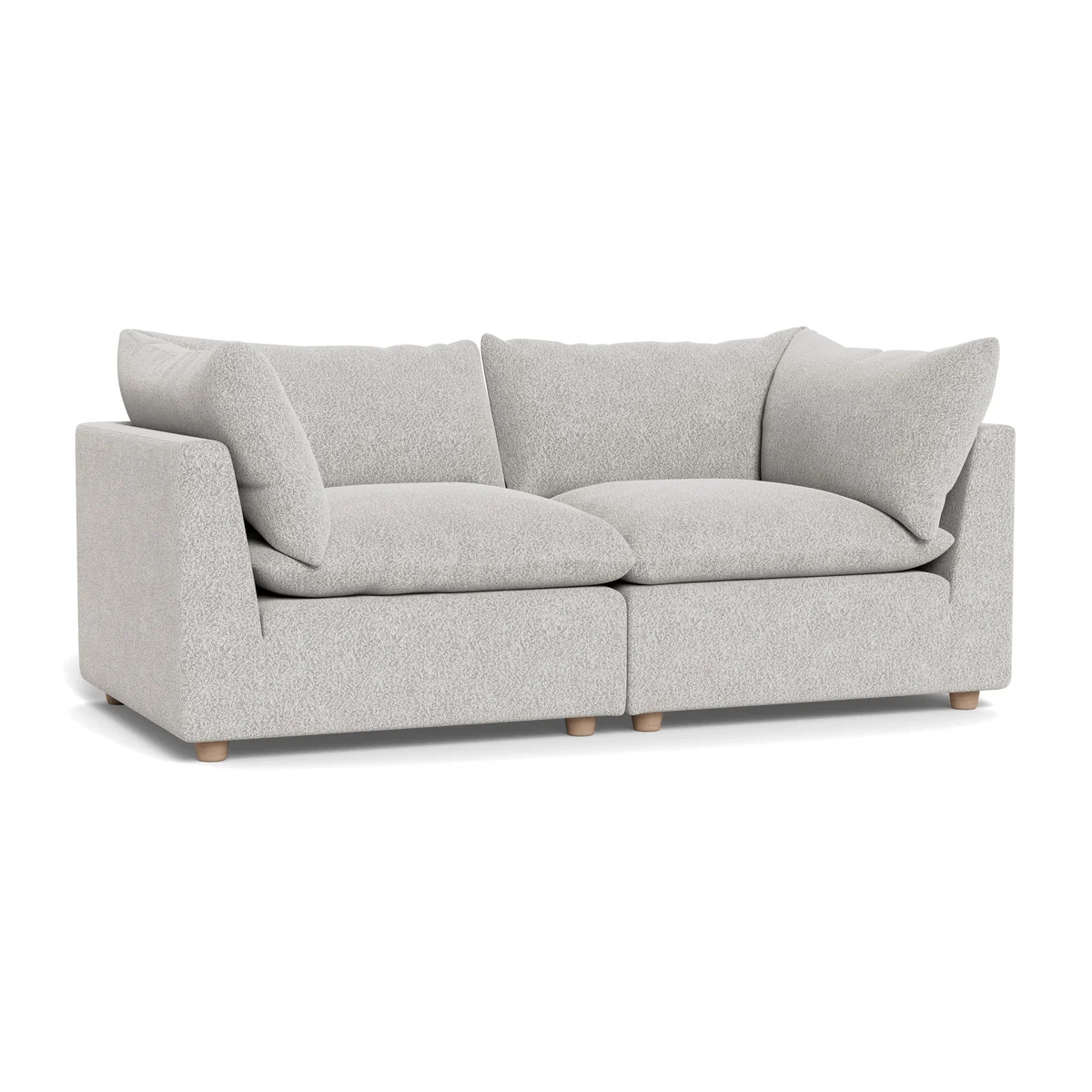 Heal's Astrid 3 Seater Sofa Chunky Boucle Ecru Natural Beech Feet – image 1