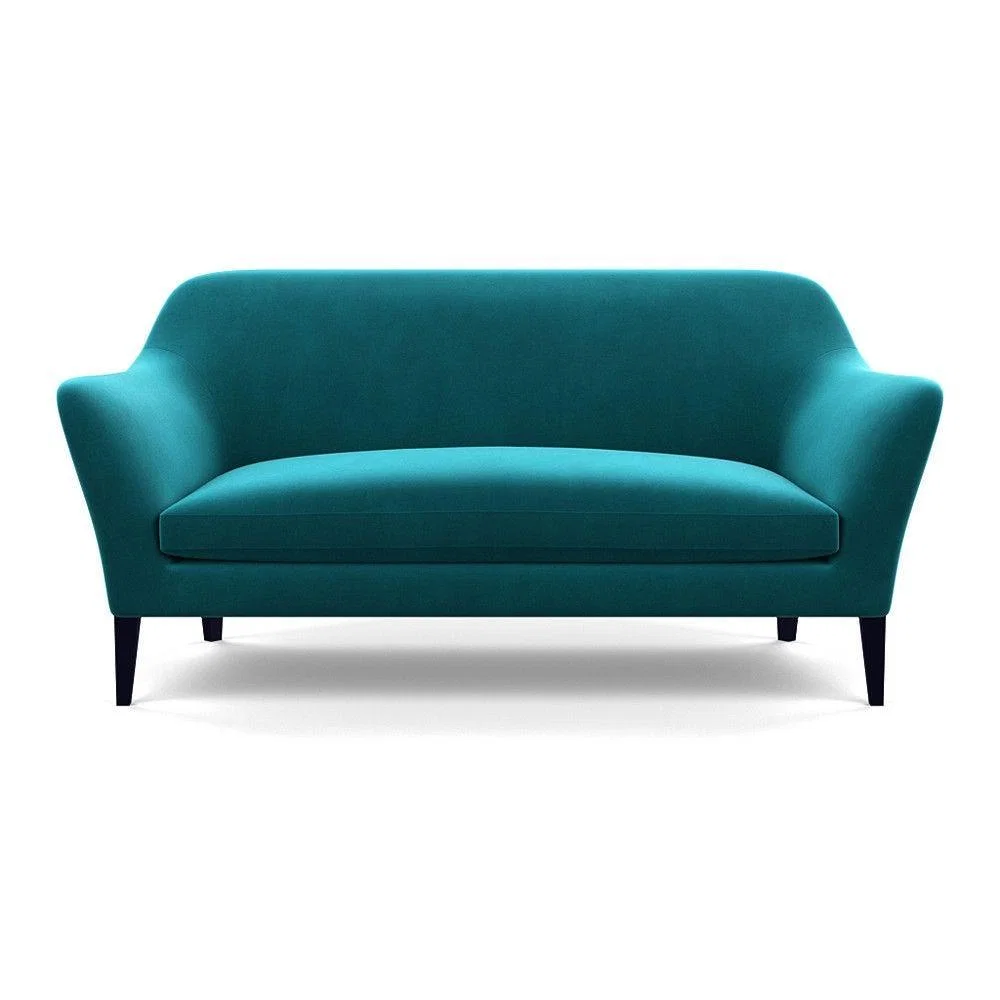 Heal's Wallis 3 Seater Sofa Smart Velvet Ocean Black Painted Oak Feet – image 104