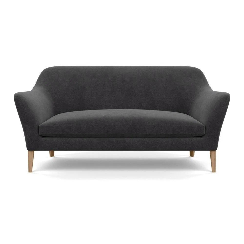 Heal's Wallis 3 Seater Sofa Smart Velvet Ocean Black Painted Oak Feet – image 48