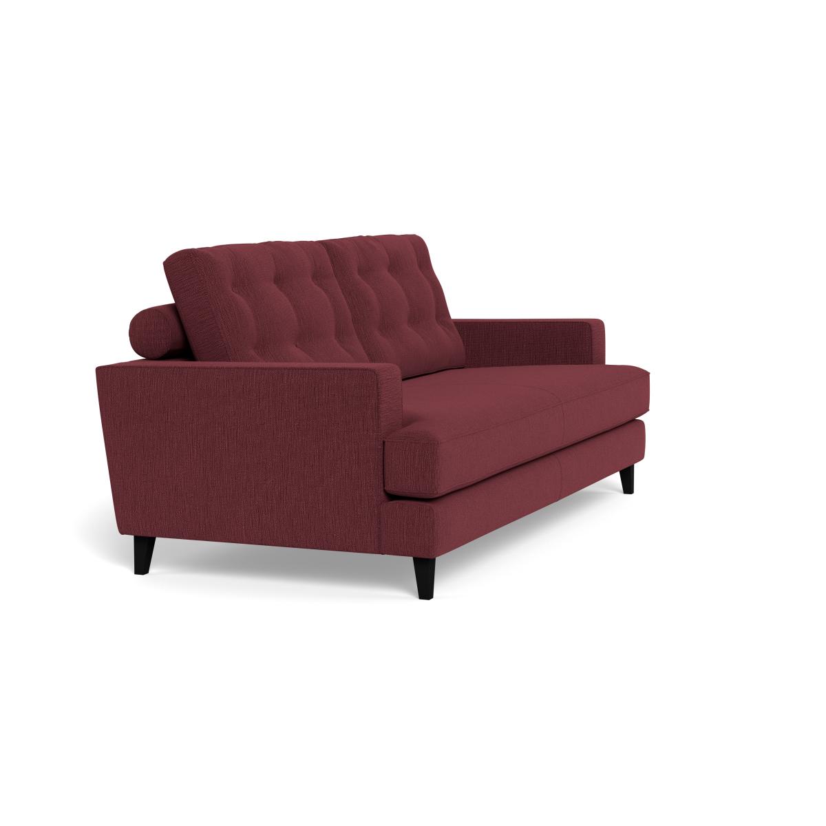Heal's Mistral 3 Seater Sofa Smart Linen Mix Maroon Black Feet – image 3