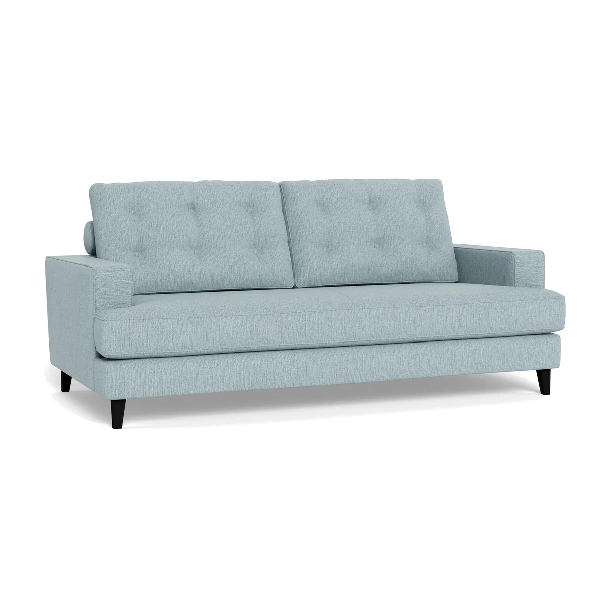 Heal's Mistral 3 Seater Sofa Smart Linen Mix Duck Egg Black Feet – image 1