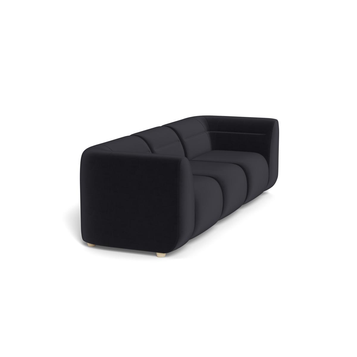 Heal's Lilli 3 Seater Sofa Velvet Black Natural Ash Feet - Heal's UK Furniture – image 2