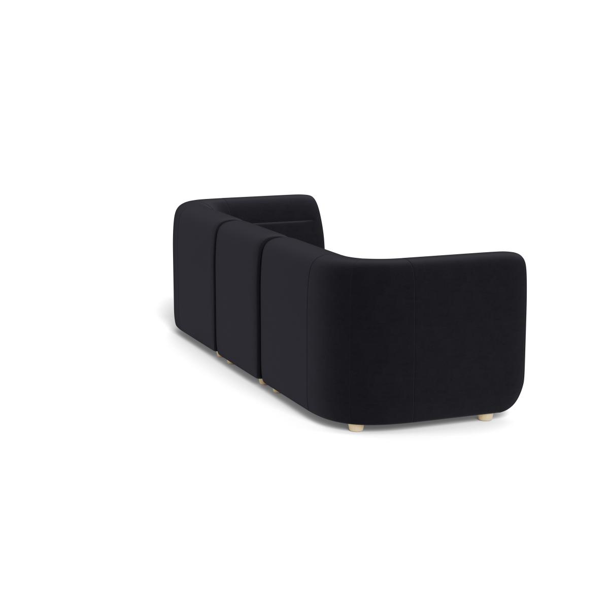Heal's Lilli 3 Seater Sofa Velvet Black Natural Ash Feet - Heal's UK Furniture – image 4