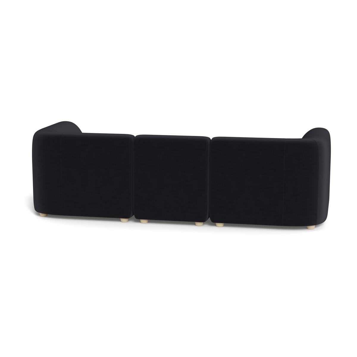 Heal's Lilli 3 Seater Sofa Velvet Black Natural Ash Feet - Heal's UK Furniture – image 5