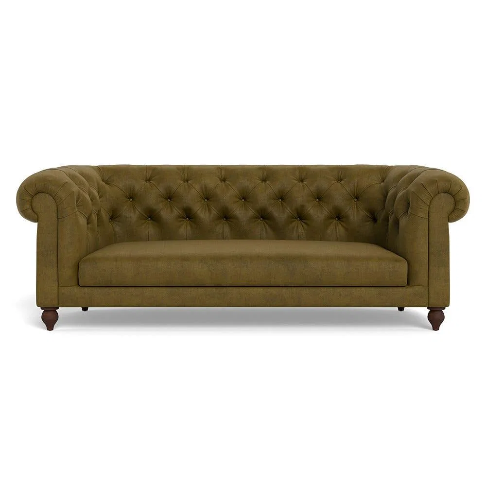 Heal's Fitzrovia 3 Seater Sofa Smart Luxe Velvet Peridot Stained Oak Feet – image 2