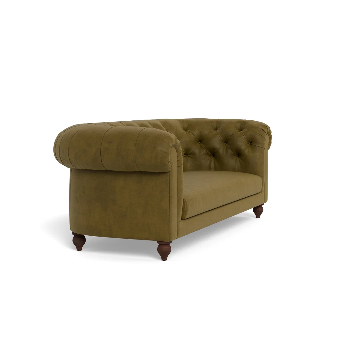 Heal's Fitzrovia 3 Seater Sofa Smart Luxe Velvet Peridot Stained Oak Feet – image 3