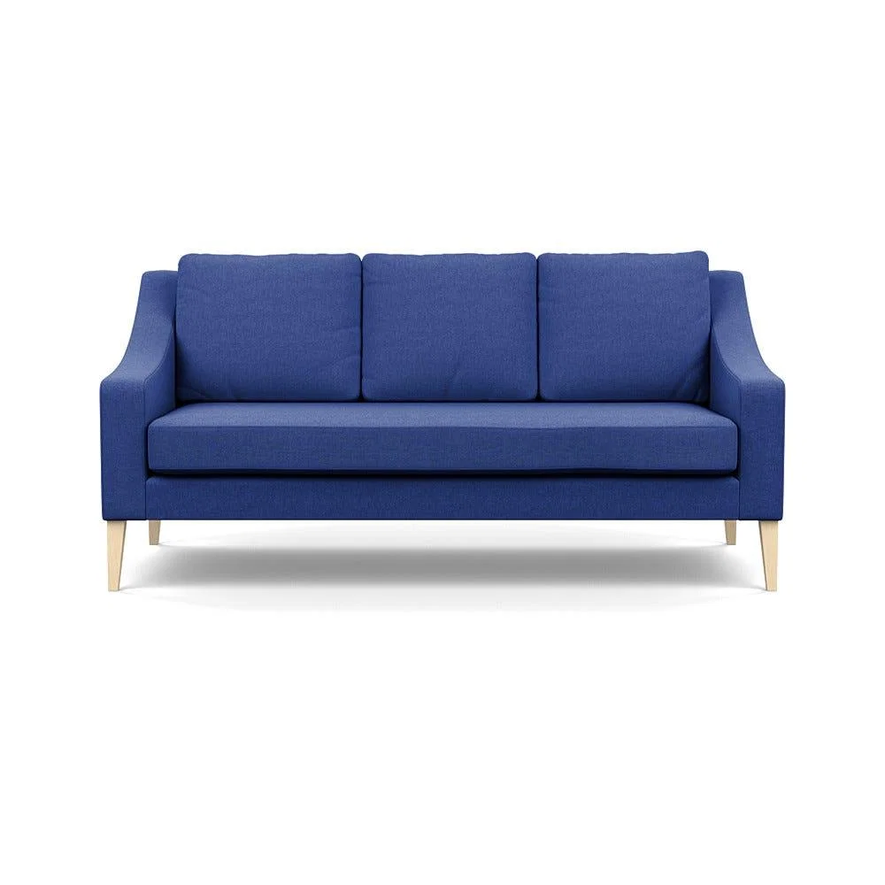 Heal's Richmond 3 Seater Sofa Brushed Cotton Cobalt Natural Feet – image 2