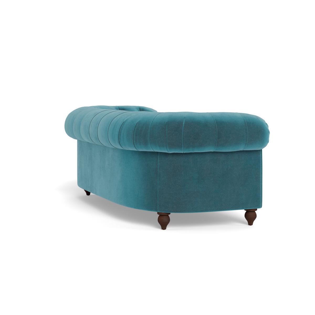 Heal's Fitzrovia 3 Seater Sofa Smart Luxe Velvet Airforce Blue Black Feet - Heal's UK Furniture – image 4
