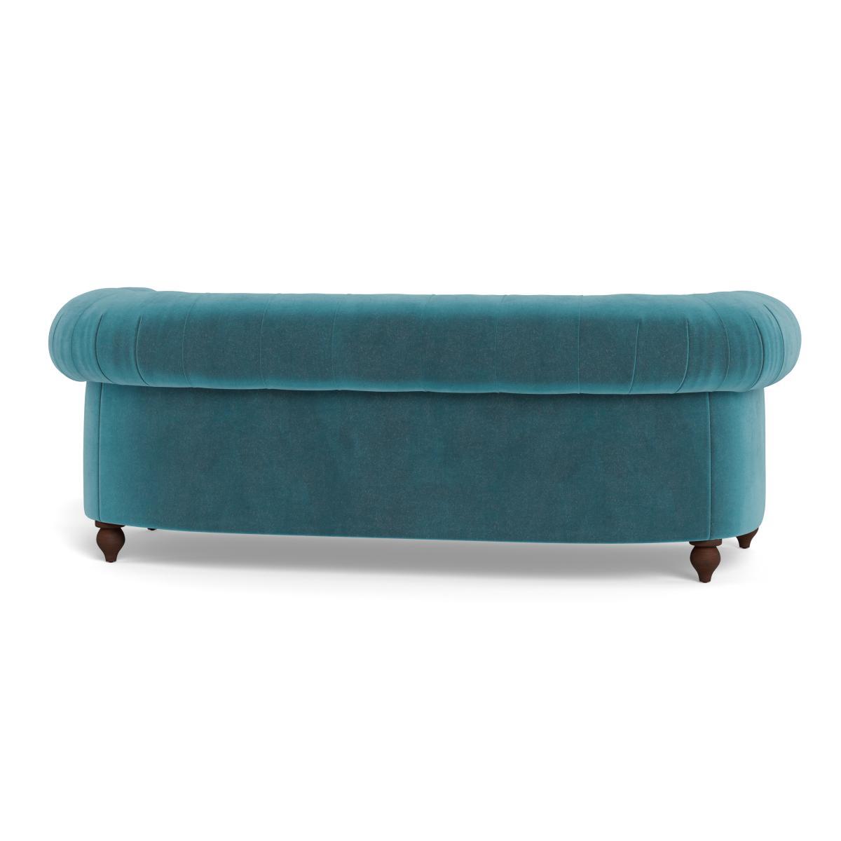 Heal's Fitzrovia 3 Seater Sofa Smart Luxe Velvet Airforce Blue Black Feet - Heal's UK Furniture – image 5