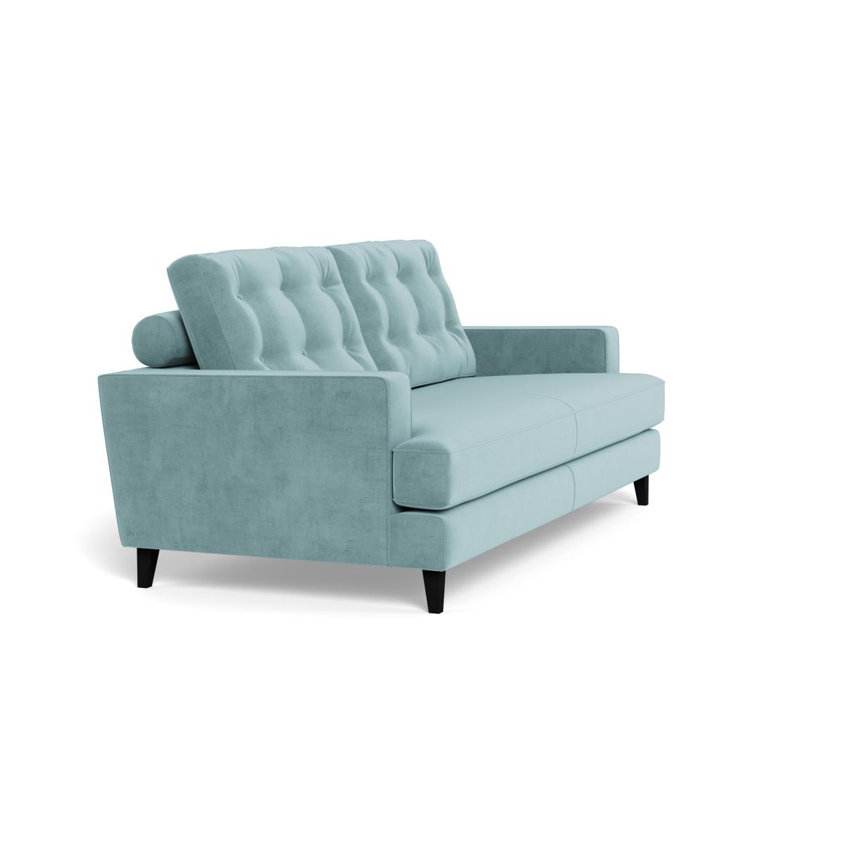 Heal's Mistral 3 Seater Sofa Smart Luxe Velvet Mineral Blue Black Feet – image 3