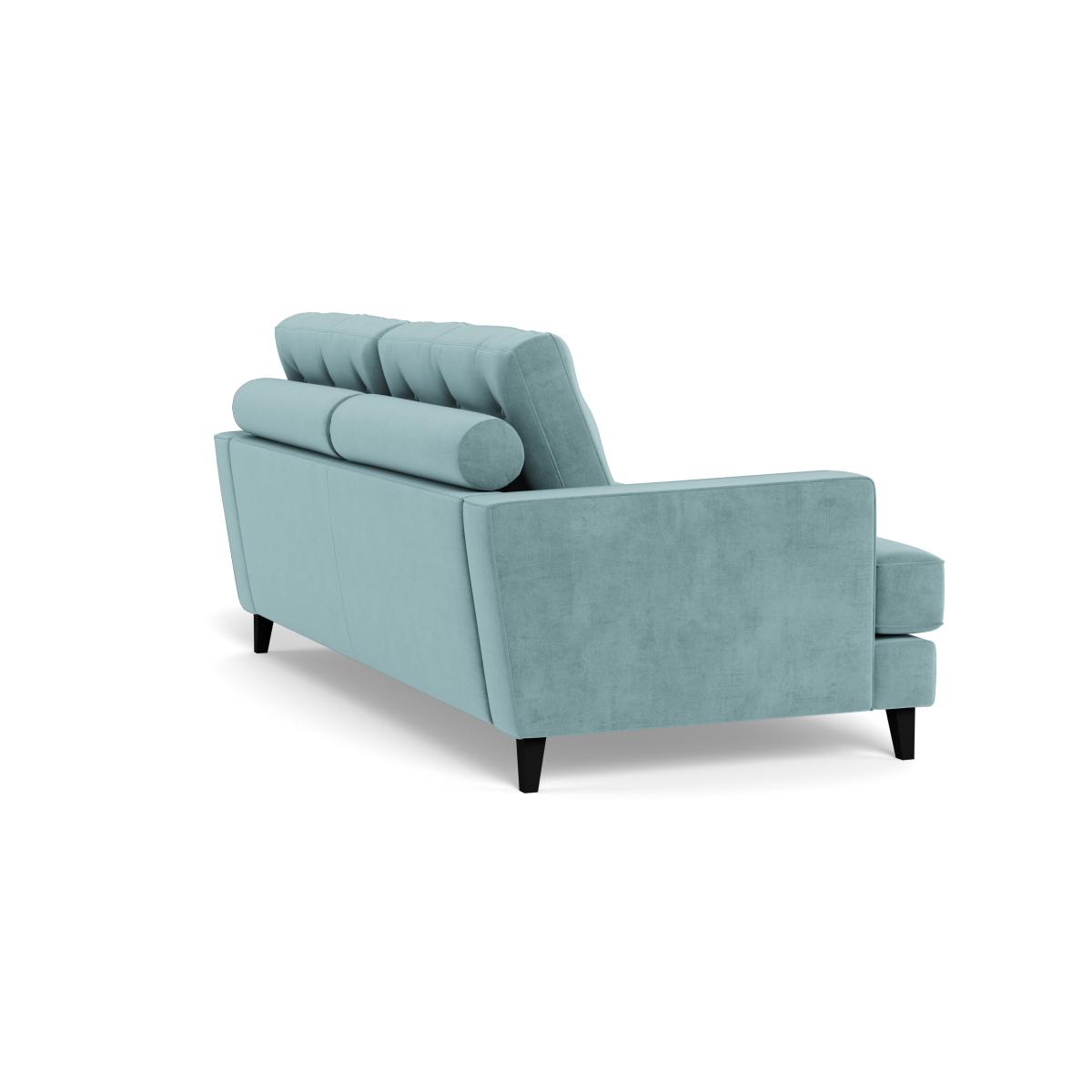 Heal's Mistral 3 Seater Sofa Smart Luxe Velvet Mineral Blue Black Feet – image 5