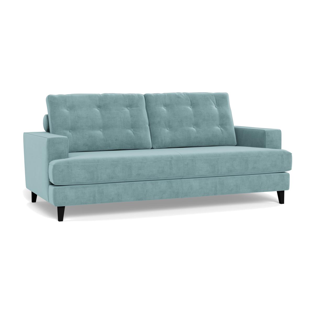 Heal's Mistral 3 Seater Sofa Smart Luxe Velvet Mineral Blue Black Feet – image 1
