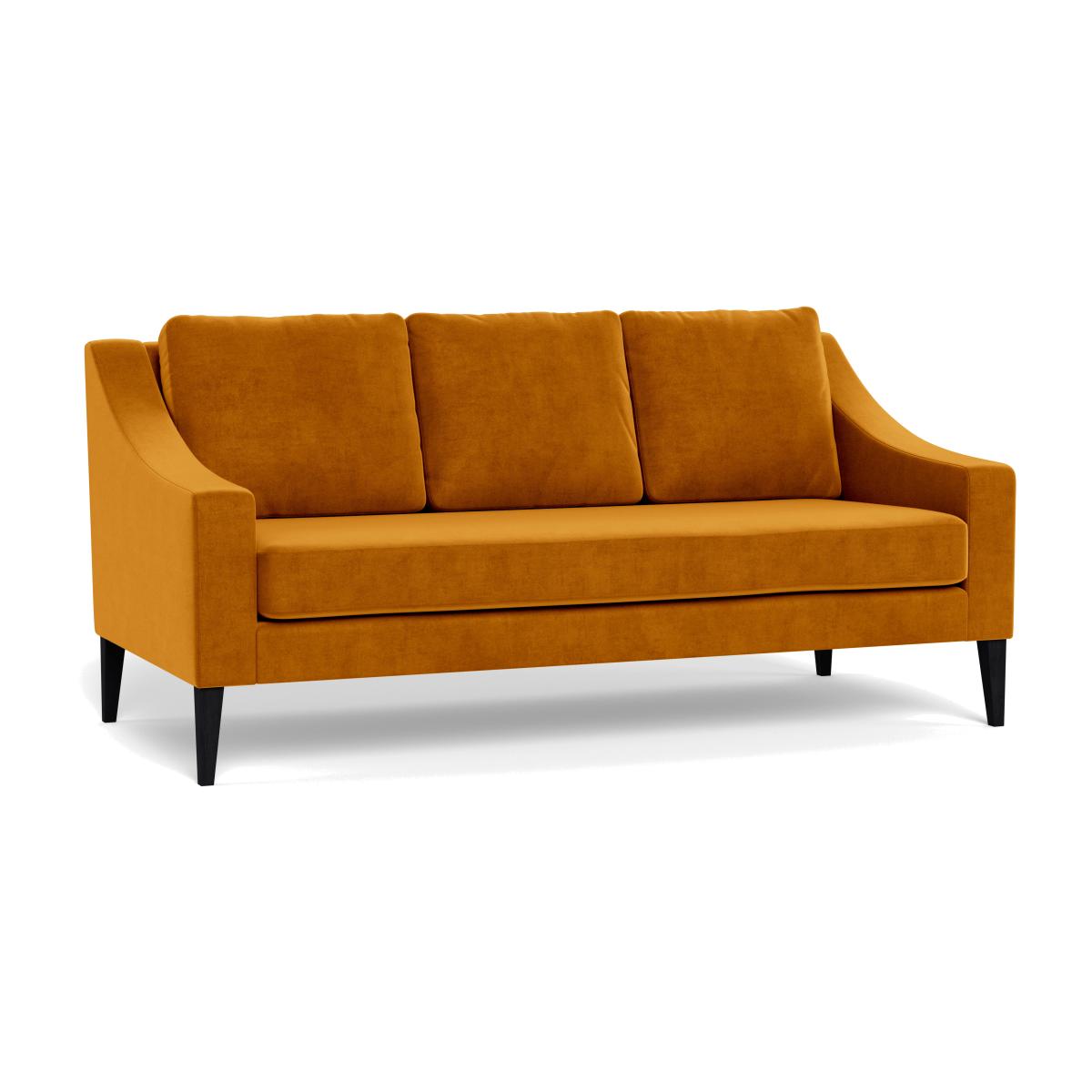 Heal's Richmond 3 Seater Sofa Smart Luxe Velvet Cognac Black Feet – image 1