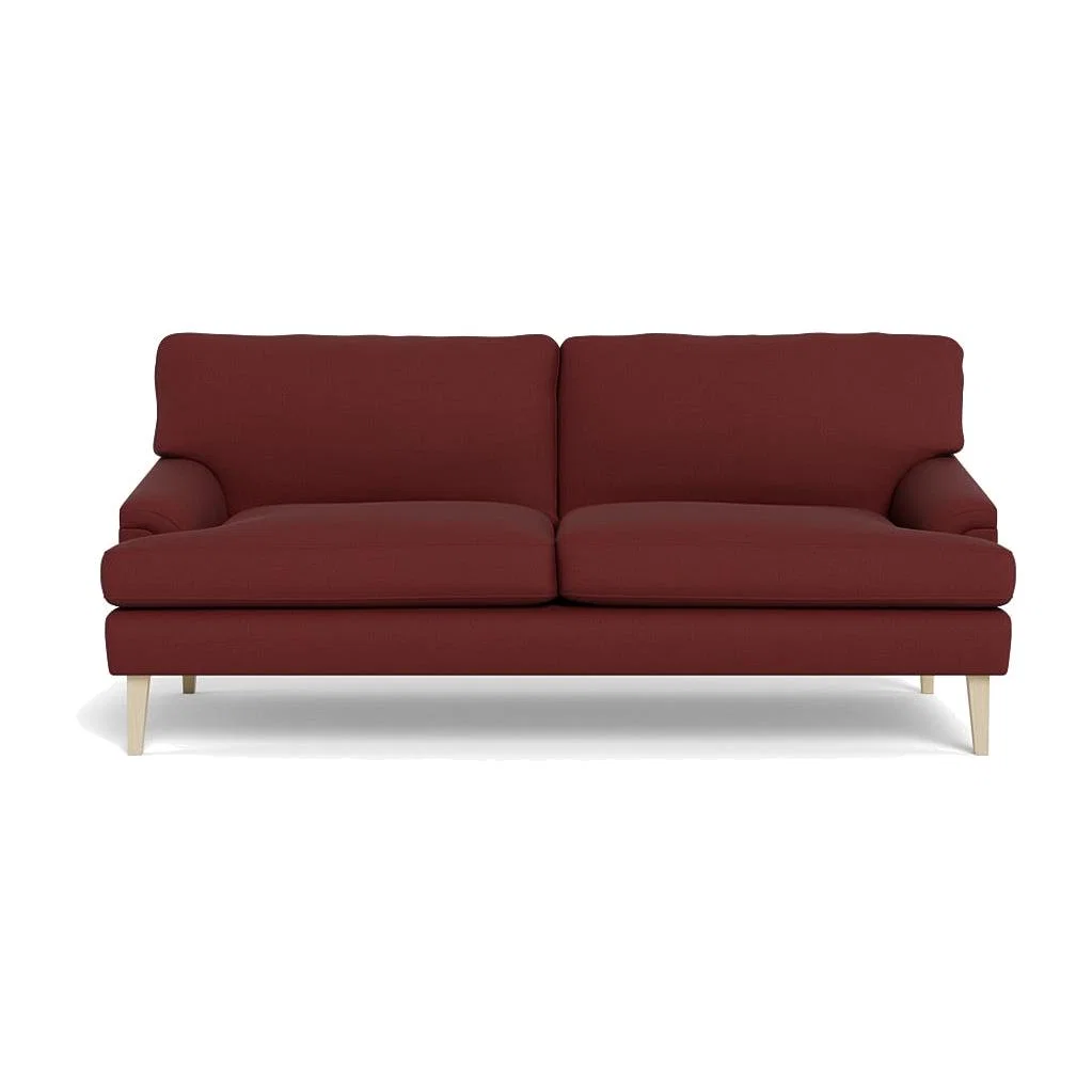 Heal's Stanton 3 Seater Sofa Capelo Linen-Cotton Etruscan Red Natural Feet