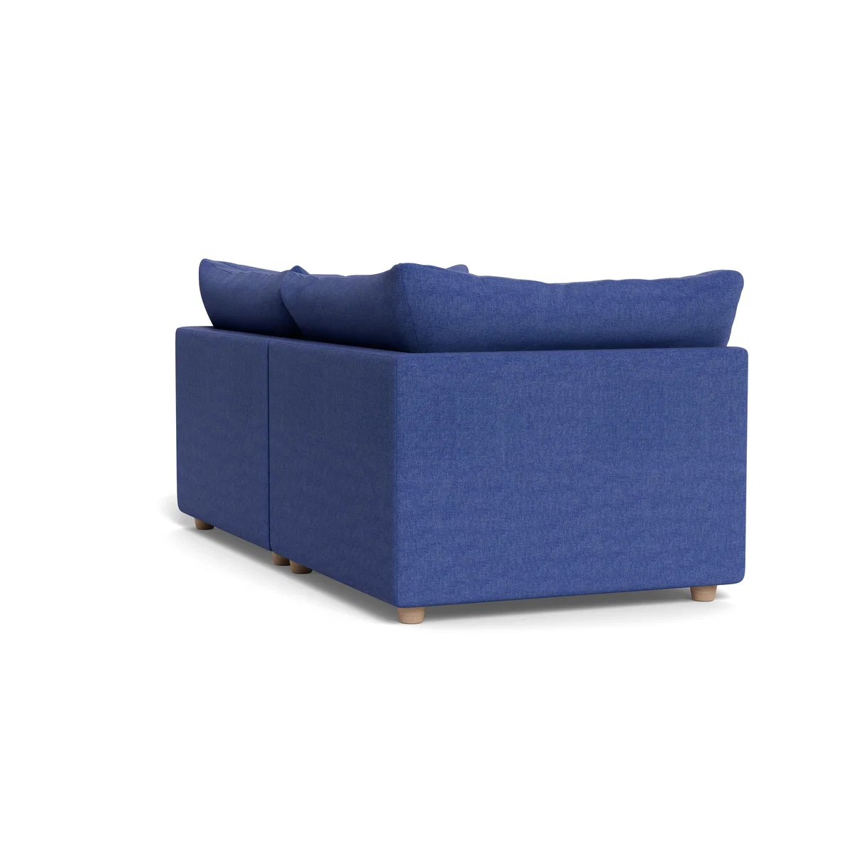 Heal's Astrid 3 Seater Sofa Brushed Cotton Cobalt Walnut Stained Beech Feet – image 4