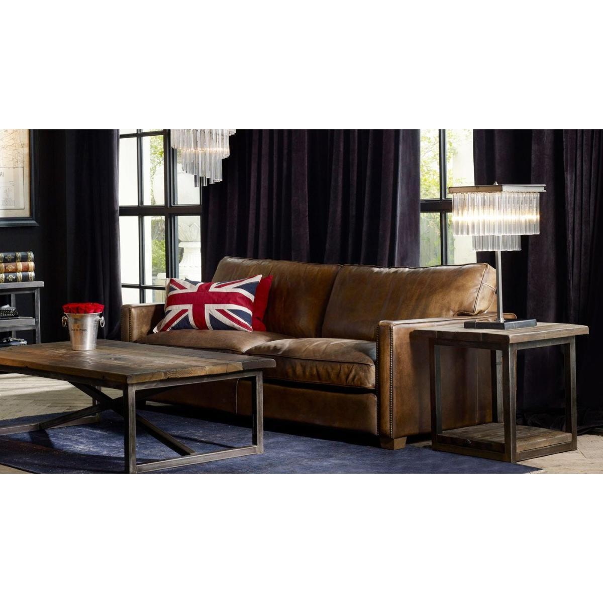 Timothy Oulton Viscount William 3 Seater Sofa Old Saddle Leather Nut - Heal's UK Furniture – image 2